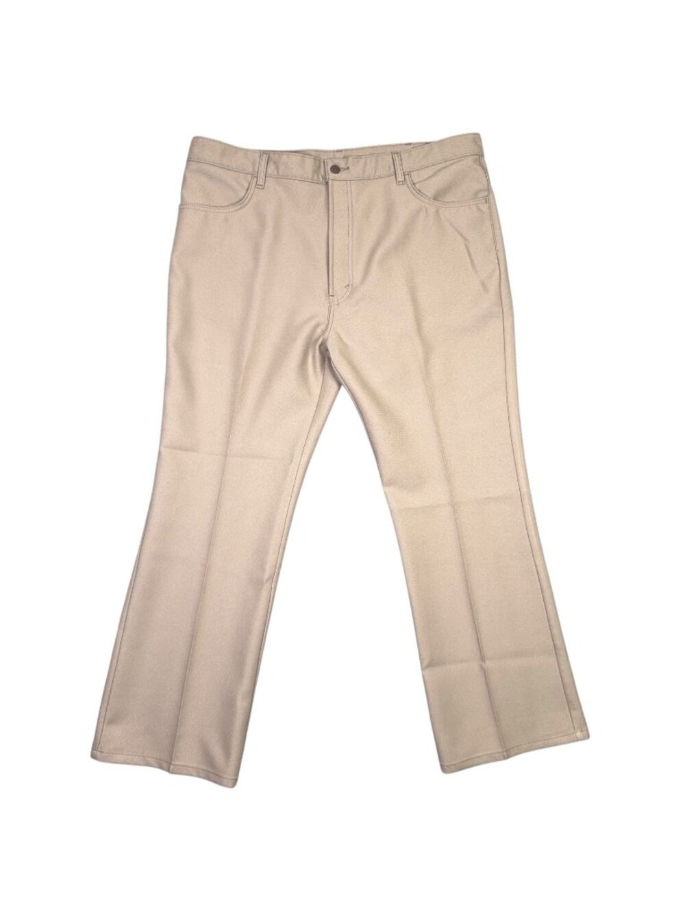 Levis 517 Sta Prest Bootcut Pants Mens 42x30 Tan Khaki Polyester VTG Y2K 2003